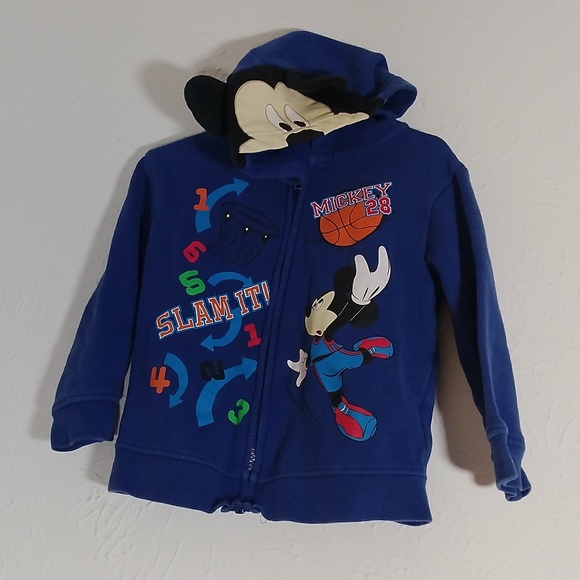 Disney Boys 3T Mickey Mouse Jacket with zipper and Mickey hoodie - Picture 3 of 6